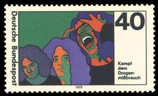 Briefmarke zu Bundesrepublik Deutschland (BRD) Kampf dem Drogenmißbrauch 40 Pfg mehrfarbig
