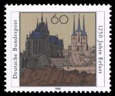 Briefmarke zu Bundesrepublik Deutschland (BRD) 1250 Jahre Erfurt 60 Pfg mehrfarbig