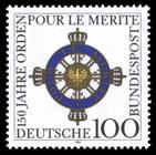 Briefmarke zu Bundesrepublik Deutschland (BRD) 150 Jahre Orden -Pour le merite- 100 Pfg mehrfarbig