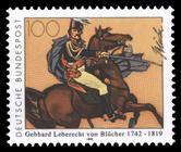 Briefmarke zu Bundesrepublik Deutschland (BRD) 250. Geburtstag von Gebhard Leberecht Fürst Blücher von Wahlstatt 100 Pfg mehrfarbig