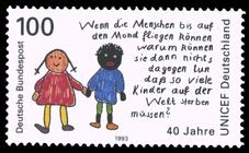 Briefmarke zu Bundesrepublik Deutschland (BRD) 40 Jahre UNICEF Deutschland 100 Pfg mehrfarbig