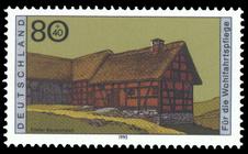 Briefmarke zu Bundesrepublik Deutschland (BRD) Wohlfahrt: Bauernhäuser in Deutschland 80+40 Pfg mehrfarbig