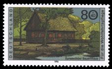 Briefmarke zu Bundesrepublik Deutschland (BRD) Wohlfahrt: Bauernhäuser in Deutschland 80+40 Pfg mehrfarbig