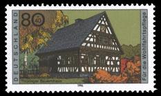 Briefmarke zu Bundesrepublik Deutschland (BRD) Wohlfahrt: Bauernhäuser in Deutschland 80+40 Pfg mehrfarbig