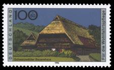 Briefmarke zu Bundesrepublik Deutschland (BRD) Wohlfahrt: Bauernhäuser in Deutschland 100+50 Pfg mehrfarbig