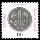 Briefmarke zu Bundesrepublik Deutschland (BRD) 50 Jahre Deutsche Mark 110 Pfg mehrfarbig
