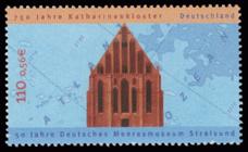 Briefmarke zu Bundesrepublik Deutschland (BRD) 750 Jahre Katharinenkloster und  50 JJahre DeutschesMeeresmuseum Stralsund 110 Pfg mehrfarbig