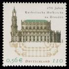 Briefmarke zu Bundesrepublik Deutschland (BRD) 250 Jahre Katholische Hofkirche in Dresden 110 Pfg mehrfarbig