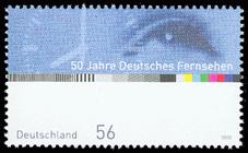 Briefmarke zu Bundesrepublik Deutschland (BRD) 50 Jahre Deutsches Fernsehen 56 C mehrfarbig