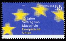 Briefmarke zu Bundesrepublik Deutschland (BRD) 10 Jahre Vertrag von Maastrich 55 C mehrfarbig