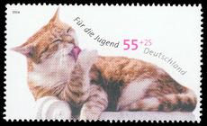 Briefmarke zu Bundesrepublik Deutschland (BRD) Jugend: Katzen 55+25 C mehrfarbig