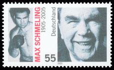 Briefmarke zu Bundesrepublik Deutschland (BRD) 100. Geburtstag von Max Schmeling 55 C mehrfarbig