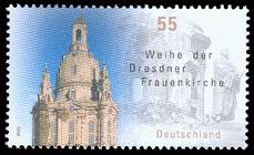 Briefmarke zu Bundesrepublik Deutschland (BRD) Weihe der Dresdner Frauenkirche 55 C mehrfarbig