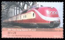 Briefmarke zu Bundesrepublik Deutschland (BRD) Wohlfahrt: Deutsche Eisenbahn 55+25 C mehrfarbig
