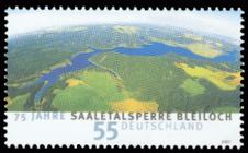 Briefmarke zu Bundesrepublik Deutschland (BRD) 75 Jahre Saaletalsperre Bleiloch 55 C mehrfarbig