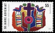 Briefmarke zu Bundesrepublik Deutschland (BRD) 50 Jahre Adveniat 55 C mehrfarbig