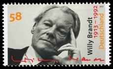 Briefmarke zu Bundesrepublik Deutschland (BRD) 100. Geburtstag von Willy Brandt 58 C mehrfarbig