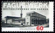 Briefmarke zu Bundesrepublik Deutschland (BRD) UNESCO-Weltkulturerbe: Fagus-Werk, Alfeld 60 C mehrfarbig