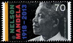 Briefmarke zu Bundesrepublik Deutschland (BRD) 100. Geburtstag von Nelson Mandela 70 C mehrfarbig