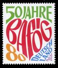 Briefmarke zu Bundesrepublik Deutschland (BRD) 50 Jahre BAFöG 80 C mehrfarbig