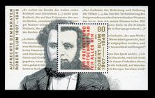 Briefmarke zu Bundesrepublik Deutschland (BRD) Aufrechte Demokraten - Robert Blum 80 C mehrfarbig