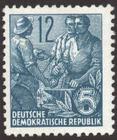Briefmarke zu Deutsche Demokratische Republik (DDR) Freimarken: Fünfjahrplan 12 Pfg dunkeltürkisblau