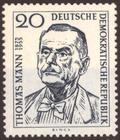 Briefmarke zu Deutsche Demokratische Republik (DDR) 1. Todestag von Thomas Mann 20 Pfg blauschwarz
