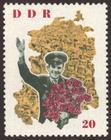 Briefmarke zu Deutsche Demokratische Republik (DDR) Besuch sowjetischer Kosmonauten 20 Pfg mehrfarbig