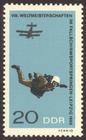 Briefmarke zu Deutsche Demokratische Republik (DDR) 8. Weltmeisterschaften im Fallschirmspringen 20 Pfg mehrfarbig