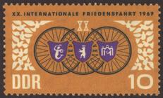 Briefmarke zu Deutsche Demokratische Republik (DDR) Internationale Radfernfahrt für den Frieden 10 Pfg mehrfarbig