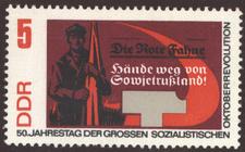 Briefmarke zu Deutsche Demokratische Republik (DDR) 50. Jahrestag der Oktoberrevolution in Russland 5 Pfg mehrfarbig