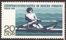 Briefmarke zu Deutsche Demokratische Republik (DDR) Ruder-Europameisterschaften der Frauen in Berlin 20 Pfg mehrfarbig