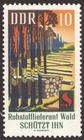 Briefmarke zu Deutsche Demokratische Republik (DDR) Waldschutz 10 Pfg mehrfarbig