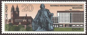 Briefmarke zu Deutsche Demokratische Republik (DDR) Nationale Briefmarkenausstellung in Magdeburg 20 Pfg mehrfarbig