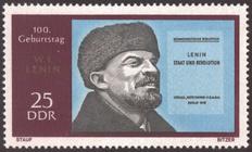 Briefmarke zu Deutsche Demokratische Republik (DDR) 100. Geburtstag von Wladimir Iljitsch Lenin 25 Pfg mehrfarbig