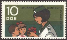 Briefmarke zu Deutsche Demokratische Republik (DDR) 25 Jahre Deutsche Volkspolizei 10 Pfg mehrfarbig