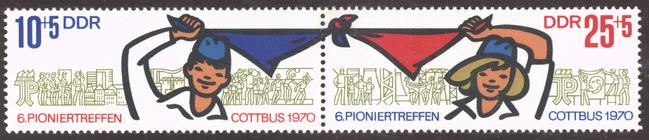Briefmarke zu Deutsche Demokratische Republik (DDR) VI. Pioniertreffen Cottbus Diverse Pfg mehrfarbig