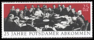 Briefmarke zu Deutsche Demokratische Republik (DDR) 25. Jahrestag der Unterzeichnung des Potsdamer Abkommens 20 Pfg mehrfarbig