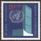 Briefmarke zu Deutsche Demokratische Republik (DDR) 25 Jahre Vereinten Nationen 20 Pfg mehrfarbig