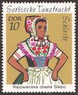 Briefmarke zu Deutsche Demokratische Republik (DDR) Sorbische Mädchen-Tanztrachten 10 Pfg mehrfarbig