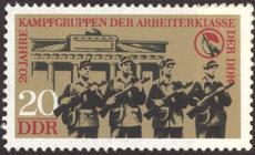 Briefmarke zu Deutsche Demokratische Republik (DDR) 20 Jahre Kampfgruppen der Arbeiterklasse 20 Pfg mehrfarbig
