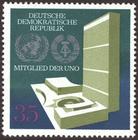 Briefmarke zu Deutsche Demokratische Republik (DDR) Aufnahme in die Vereinten Nationen 35 Pfg mehrfarbig