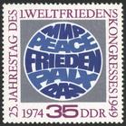 Briefmarke zu Deutsche Demokratische Republik (DDR) 25. Jahrestag des ersten Weltfriedenskongresses in Paris 35 Pfg mehrfarbig