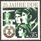 Briefmarke zu Deutsche Demokratische Republik (DDR) 25 Jahre DDR 35 Pfg mehrfarbig