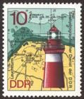 Briefmarke zu Deutsche Demokratische Republik (DDR) Leuchttürme 10 Pfg mehrfarbig