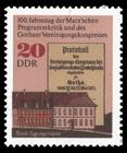 Briefmarke zu Deutsche Demokratische Republik (DDR) 100. Jahrestag Zusammenschluß der Arbeiterparteien zur Sozialistischen Arbeiterpartei Deutschlands 20 Pfg mehrfarbig