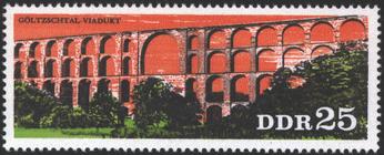 Briefmarke zu Deutsche Demokratische Republik (DDR) Brücken 25 Pfg mehrfarbig