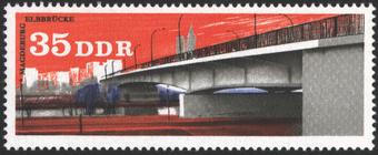 Briefmarke zu Deutsche Demokratische Republik (DDR) Brücken 35 Pfg mehrfarbig