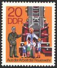 Briefmarke zu Deutsche Demokratische Republik (DDR) Feuerwehr 20 Pfg mehrfarbig