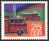 Briefmarke zu Deutsche Demokratische Republik (DDR) Feuerwehr 25 Pfg mehrfarbig